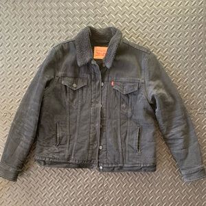 Levi Strauss black denim XL Sherpa lined jacket